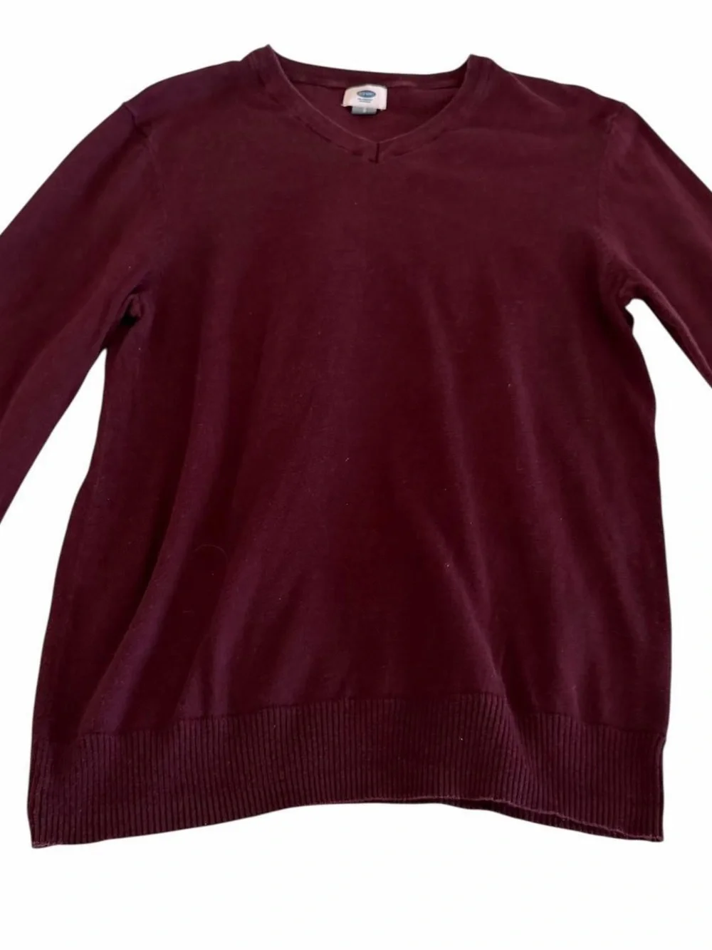 Old Navy Burgundy V-Neck Cotton Sweater Men’s Small